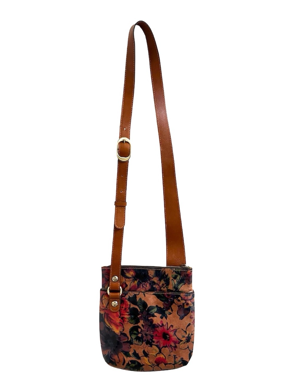Patricia Nash Stipes floral leather crossbody - Like New - Picture 3 of 10
